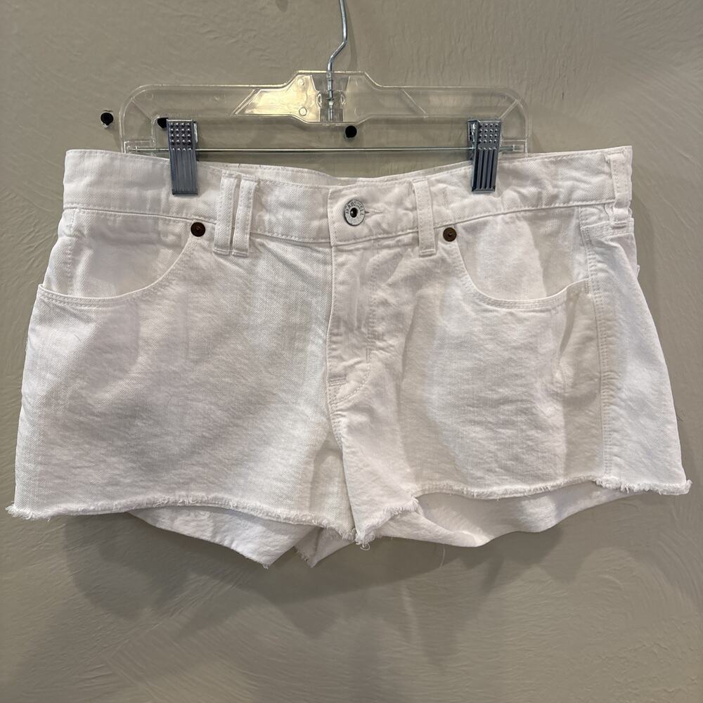 Madewell Shorts‎ 28 Mini White Raw Hem Vintage Y2K Micro Summer Beach Streetwear